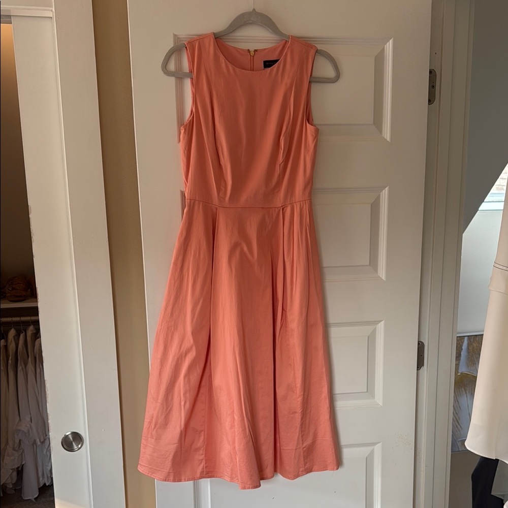 Donna Karan Peach A-Line Midi Dress